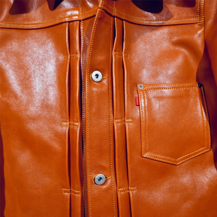 Men's Leather Jacket - Sunset Yellow