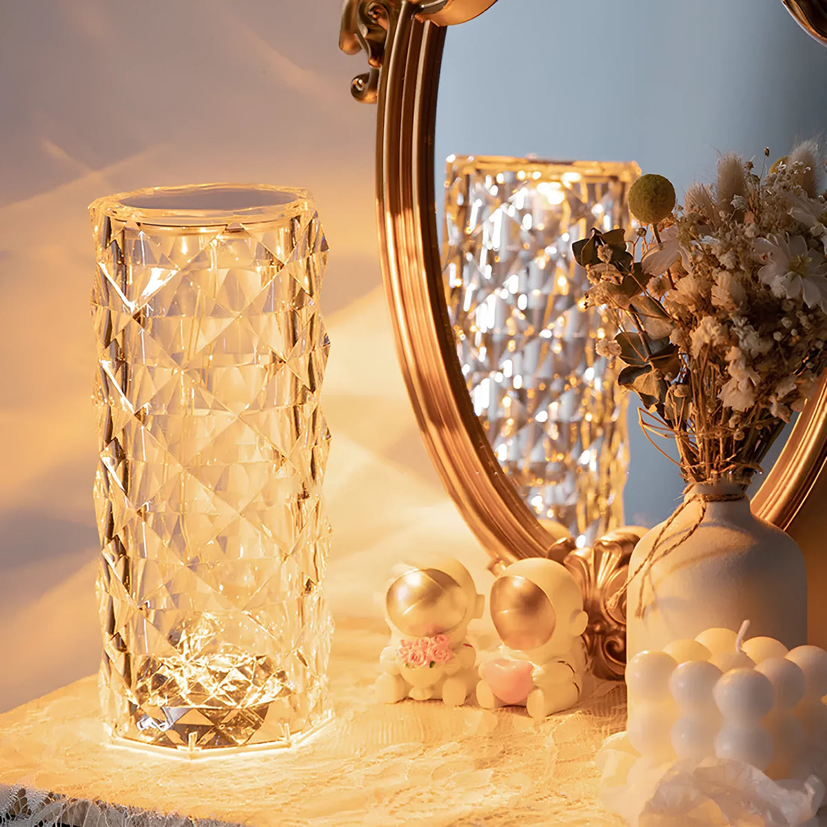 Elegant Crystal LED Lamp - 16 Colors with Remote Control