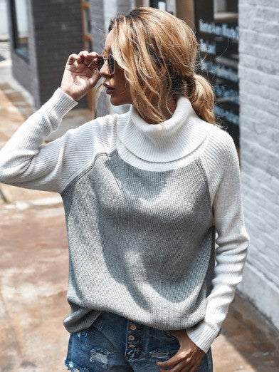 Women's Classic Knitted Turtleneck Sweater - Pink