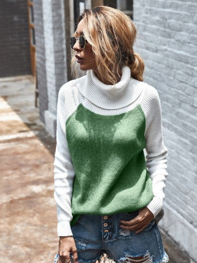 Women's Classic Knitted Turtleneck Sweater - Pink