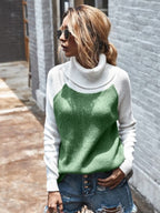 Women's Classic Knitted Turtleneck Sweater - Pink