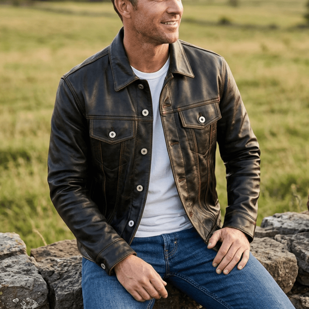 Men's Leather Jacket - Teacore