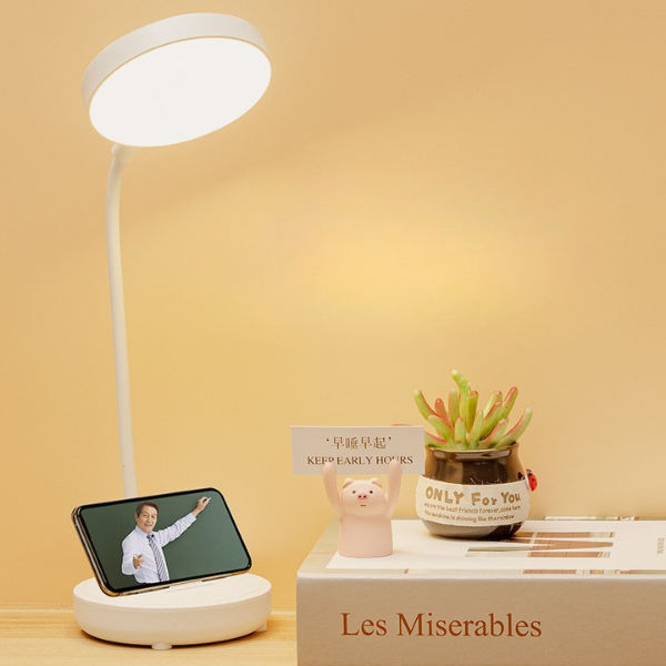 LED Desk Lamp with Adjustable Brightness & Flexible Neck