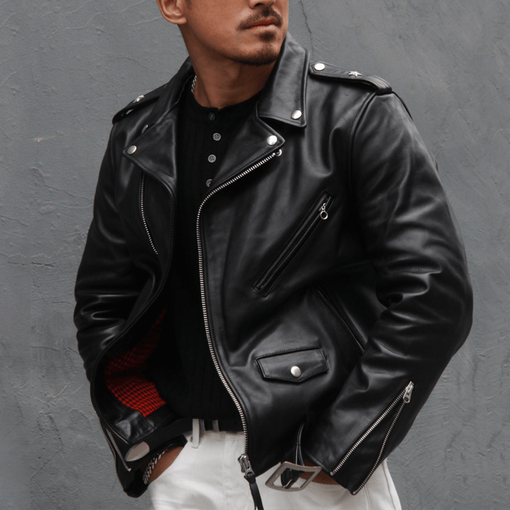 Men's Leather Jacket - Black