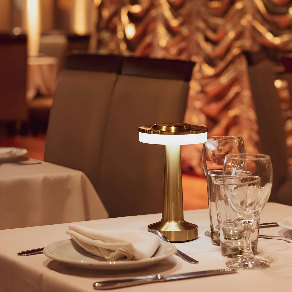 Portable Dimmable Table Lamp - Elegant Retro Design - Gold