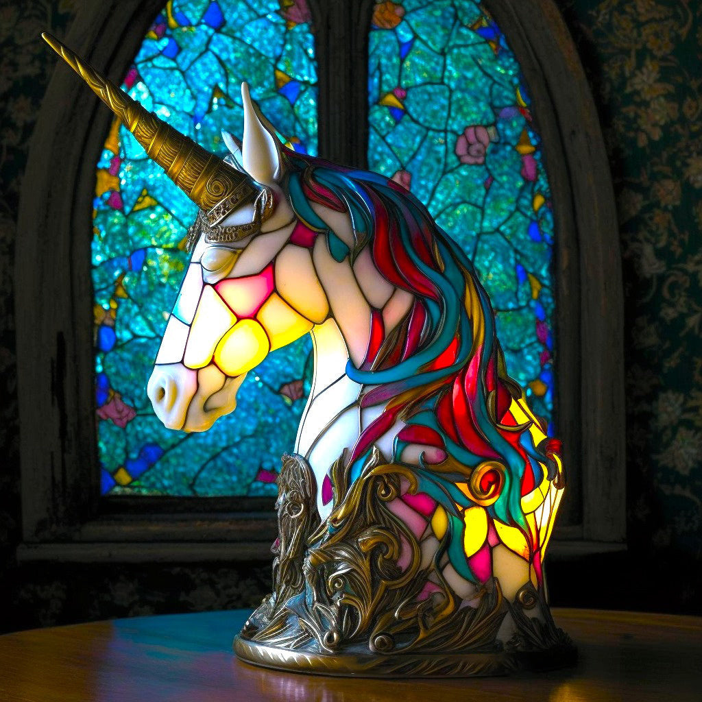 Stained Glass Animal Table Lamp - Decorative Ambient Light - Cat / 17 cm | 6.7 in