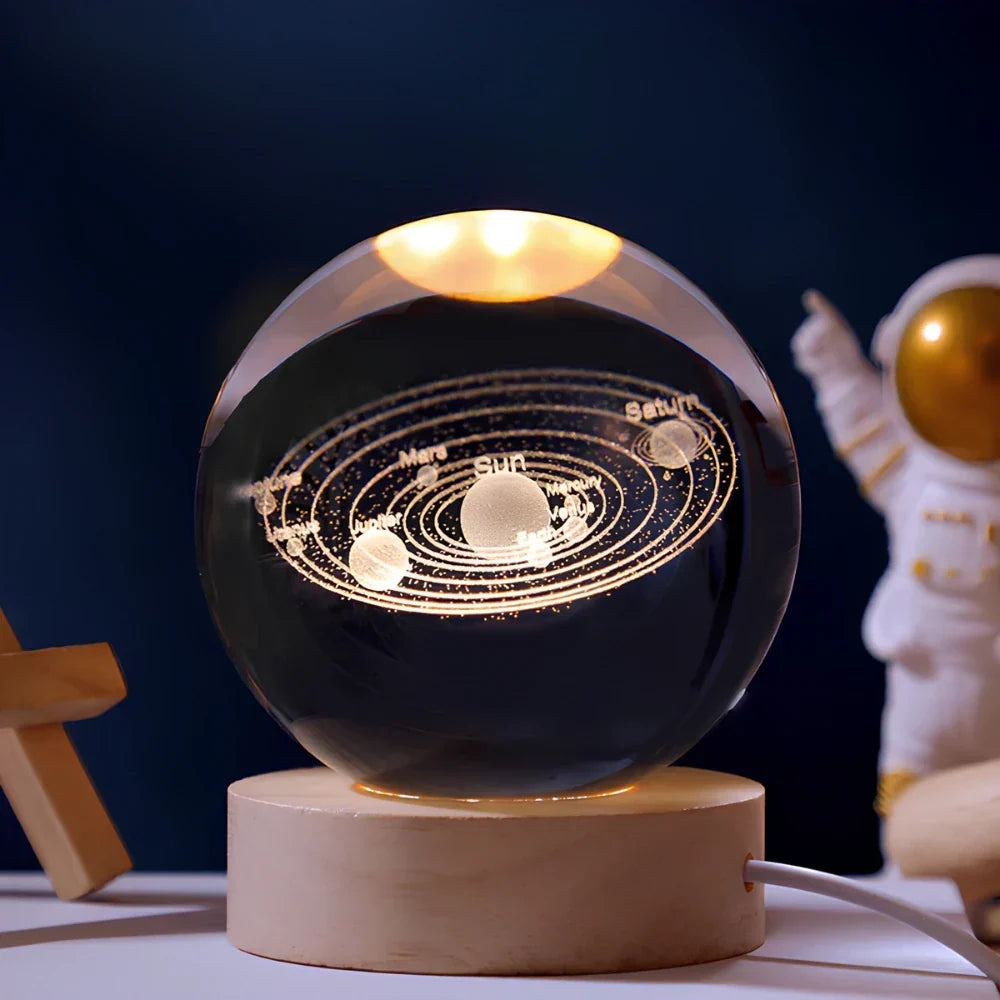 Cosmic Crystal Ball Lamp - Magical LED Home Decor - Moon