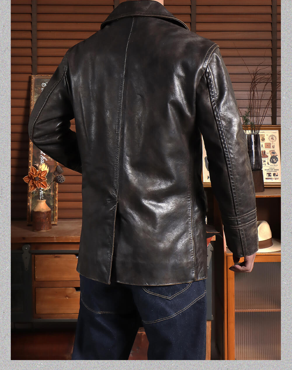 Men's Leather Jacket - Chocolate