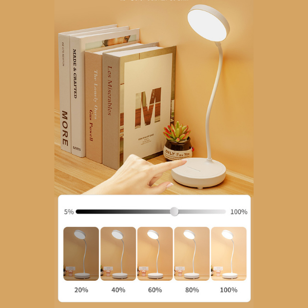 LED Desk Lamp with Adjustable Brightness & Flexible Neck