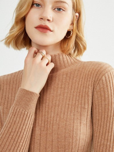 Women's Black Turtleneck Sweater Soft Viscose for Elegant Comfort - White
