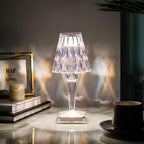 Elegant Crystal Accent Lamp - Dimmable Rechargeable Lighting