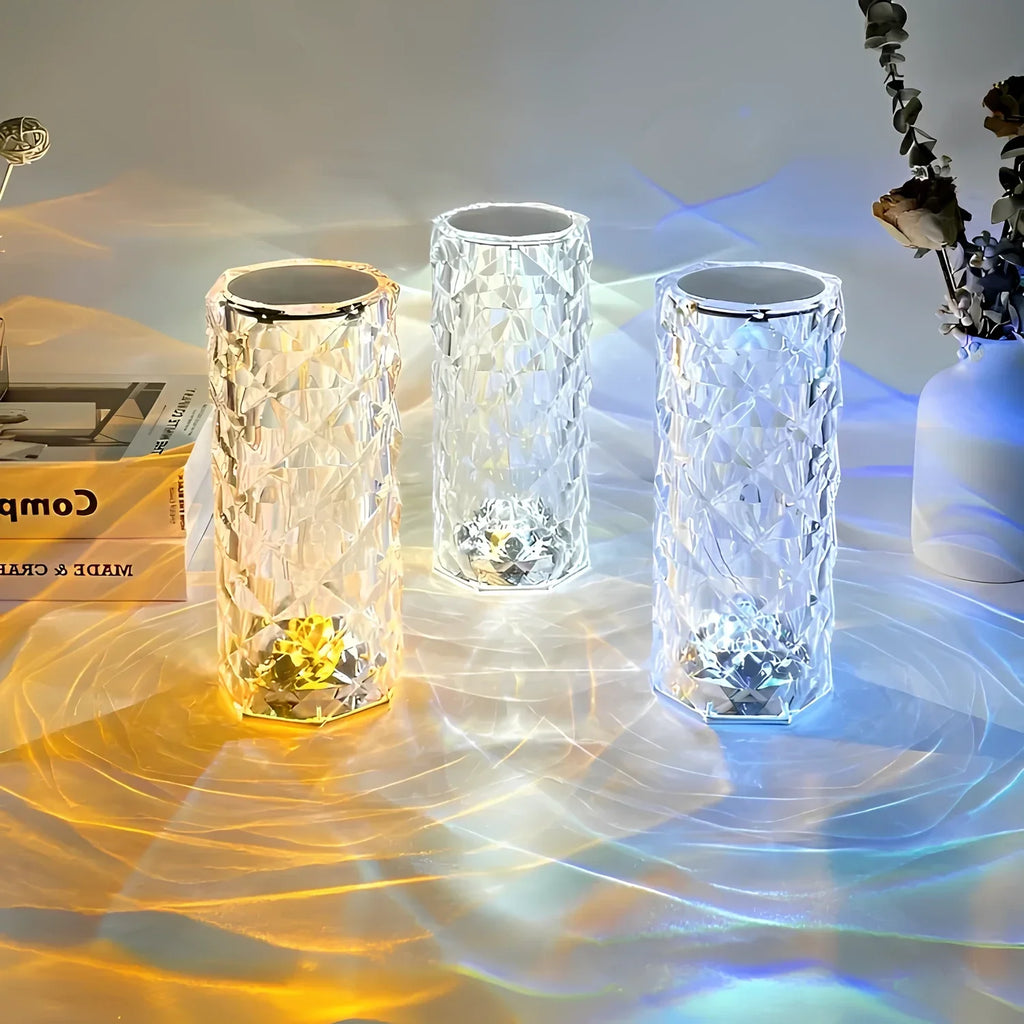 Elegant Crystal LED Lamp - 16 Colors with Remote Control