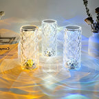Elegant Crystal LED Lamp - 16 Colors with Remote Control
