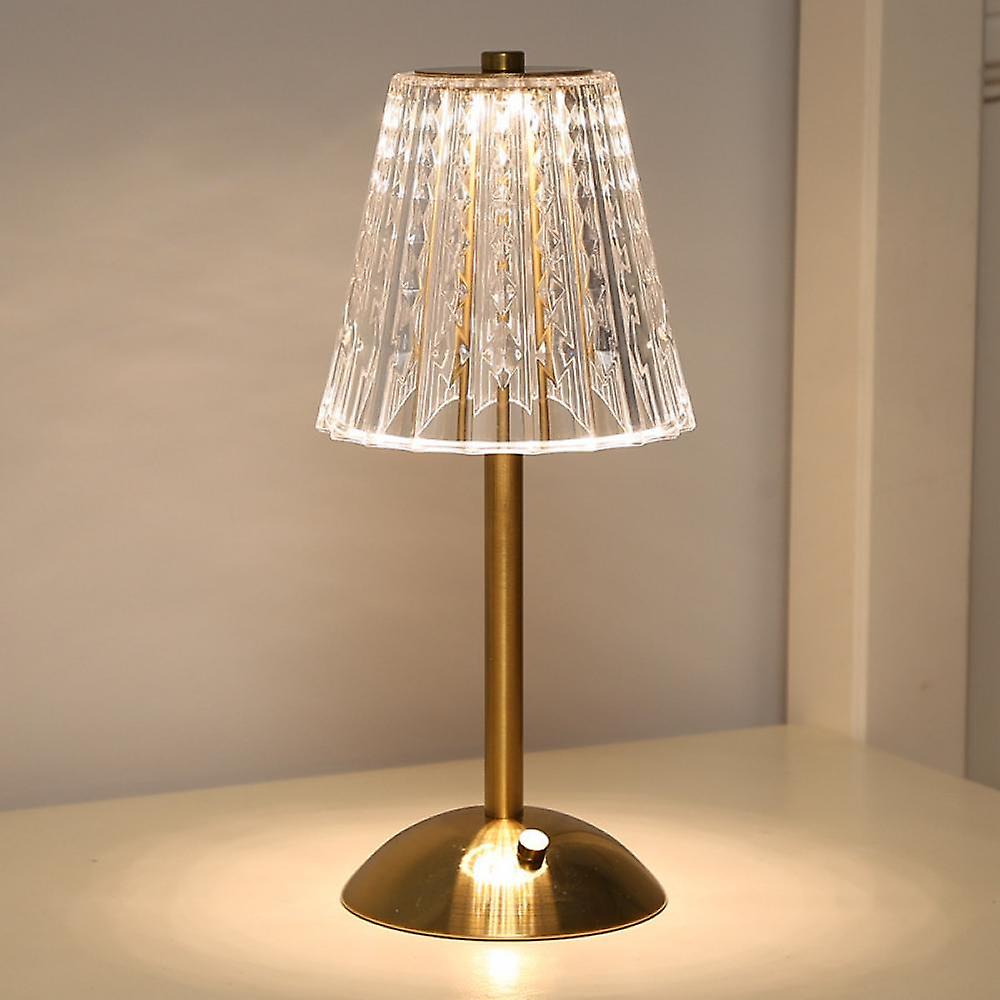 Crystal Table Lamp - Decorative Golden Light