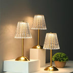 Crystal Table Lamp - Decorative Golden Light