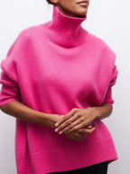 Women's Black Turtleneck Sweater Elegant Warm Comfortable - Light Blue