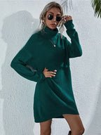 Women's Oversized Turtleneck Sweater – Casual Elegance - Black
