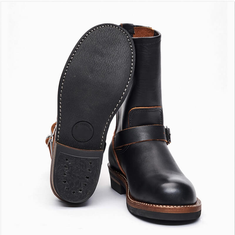 Men's Engineer Boots - Burgundy Cowhide