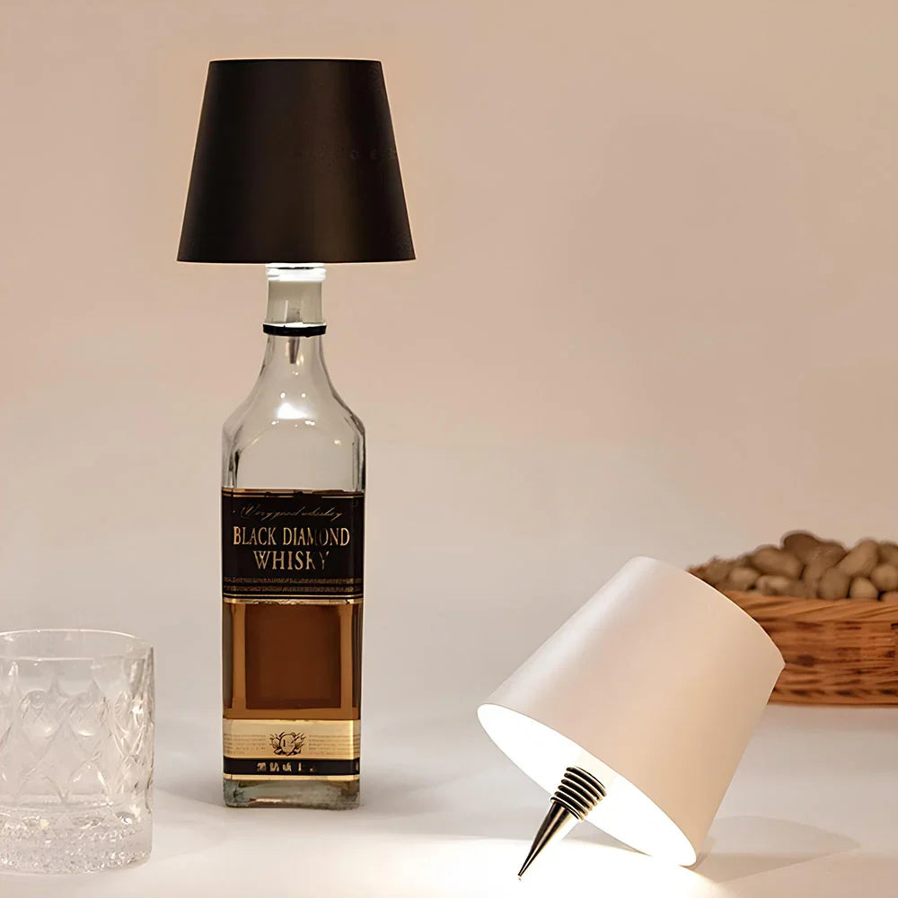 Bottle Lamp Converter - Rechargeable LED Light - Matte Brown