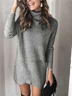 Women's Oversized Turtleneck Sweater – Casual Elegance - Black