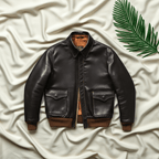 Men's Leather Jacket - Coffee