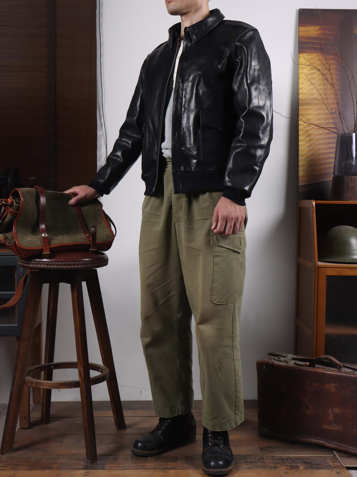 Men's Leather Jacket - Black
