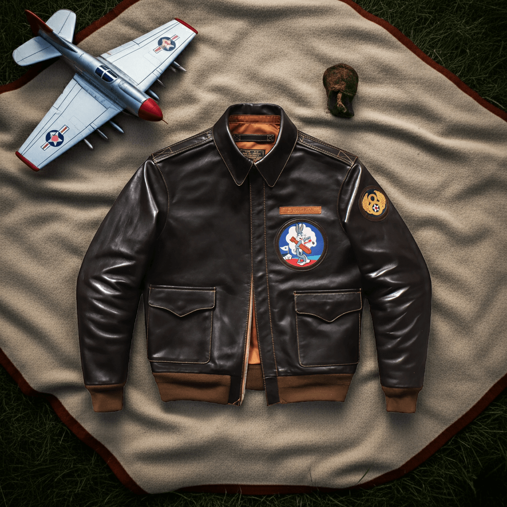 Men's Leather Jacket - Coffee