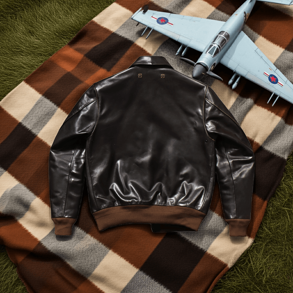 Men's Leather Jacket - Coffee