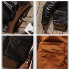 Men's Leather Jacket - Coffee
