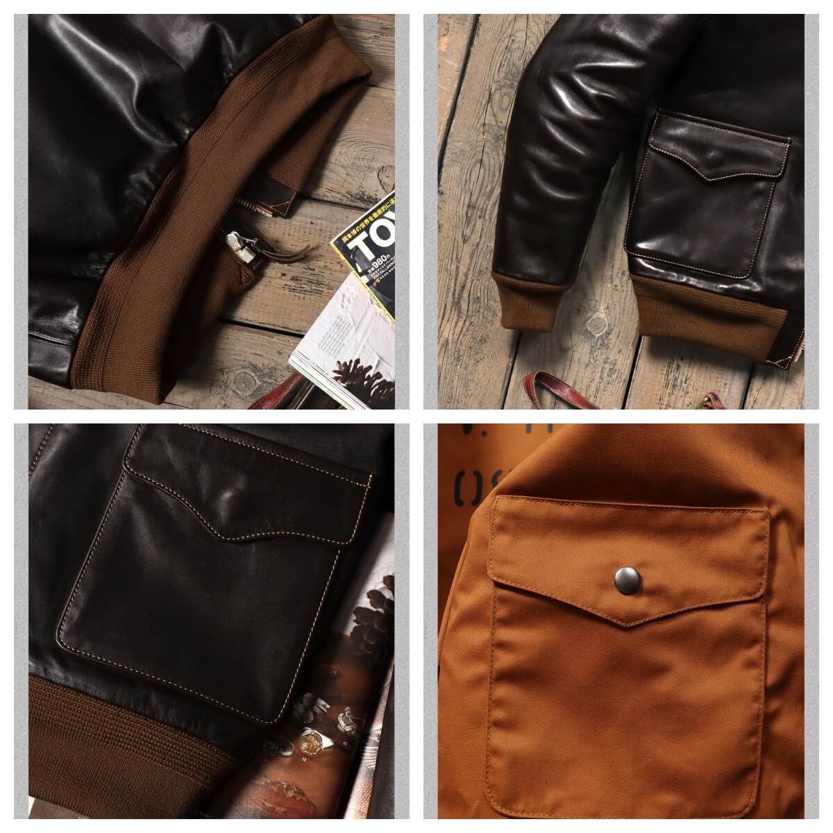 Men's Leather Jacket - Coffee