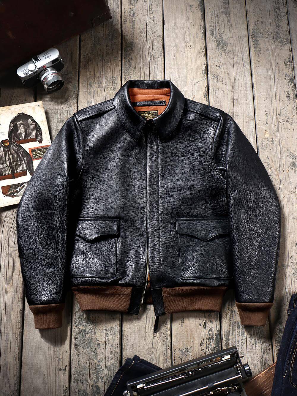 Men's Leather Jacket - Black