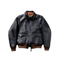 Men's A2 Bomber Jacket, Grain Cowhide - Black