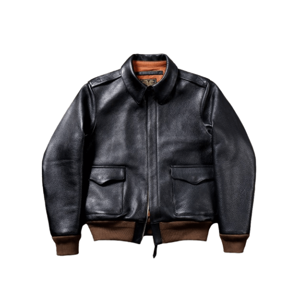 Men's A2 Bomber Jacket, Grain Cowhide - Black