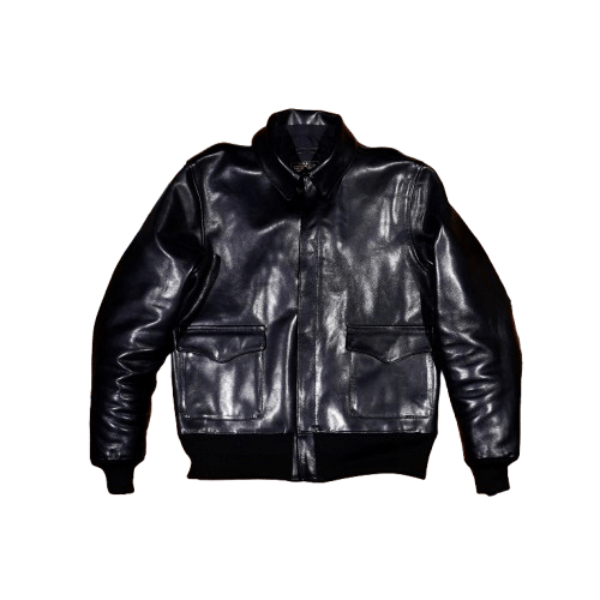 Men's A-2 Flight Leather Jacket, Horsehide - Black