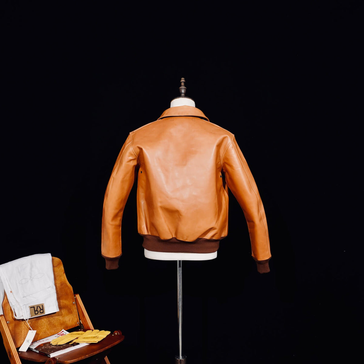 Men's Leather Jacket - Tan Horsehide