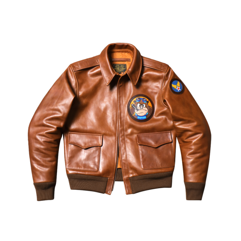 Men's Tobacco Brown Type A2 Flight Leather Jacket - S