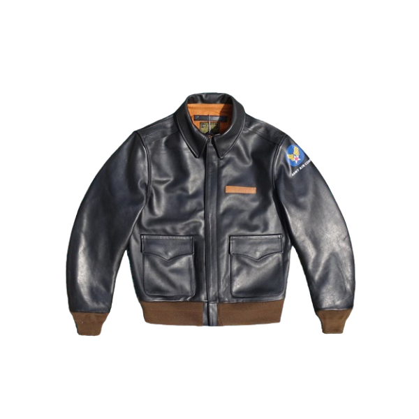Men's Type A2 Flight Leather Jacket - Black-With Armband
