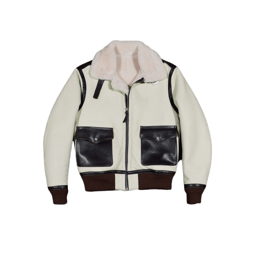 Men's A2 Leather Shearling Flight Jacket - Beige