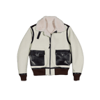 Men's A2 Leather Shearling Flight Jacket - Beige