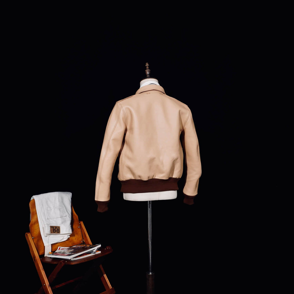 Men's Leather Jacket - Tan Horsehide