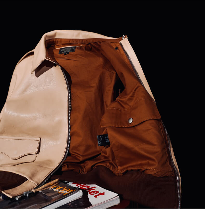 Men's Leather Jacket - Natural Cowhide