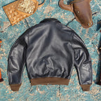 Men's Leather Jacket - Black-With Armband