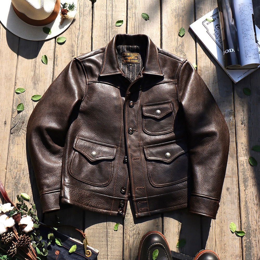 Men's Leather Jacket - M