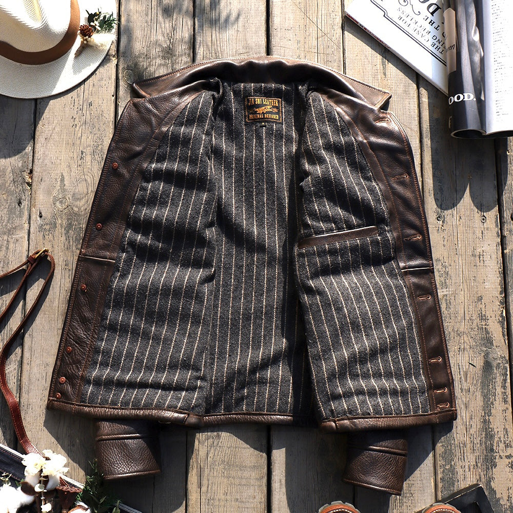 Men's Leather Jacket - XL