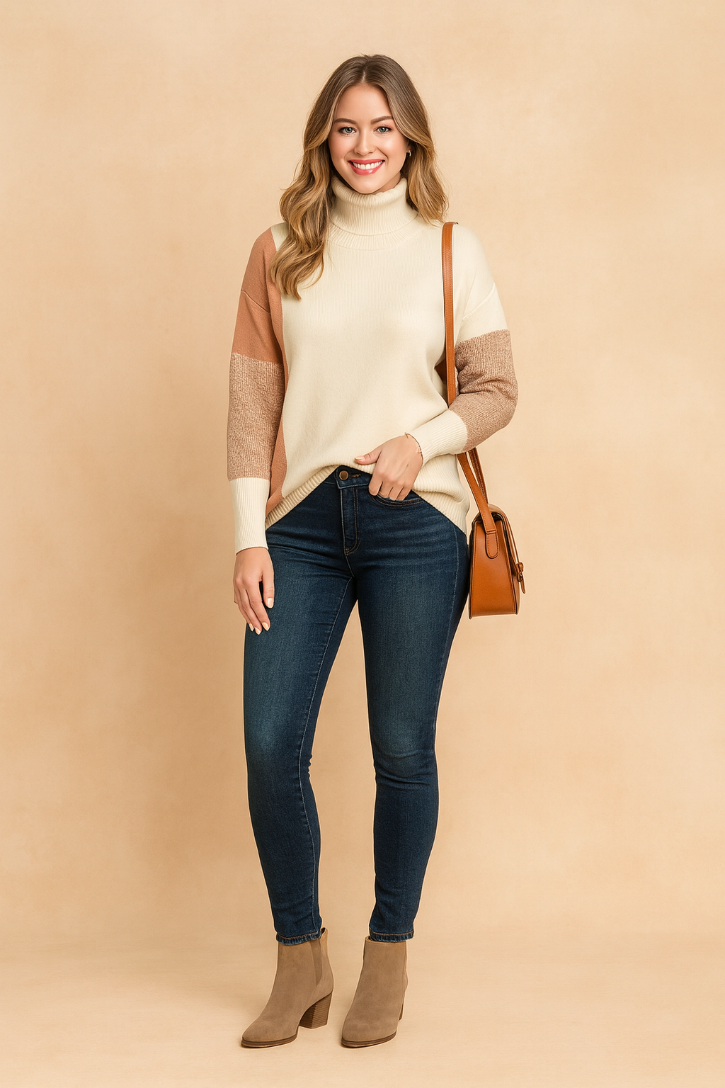 Women's Amari Patchwork Sweater in a Fashionable Style - Green