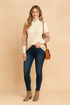 Women's Amari Patchwork Sweater in a Fashionable Style - Green