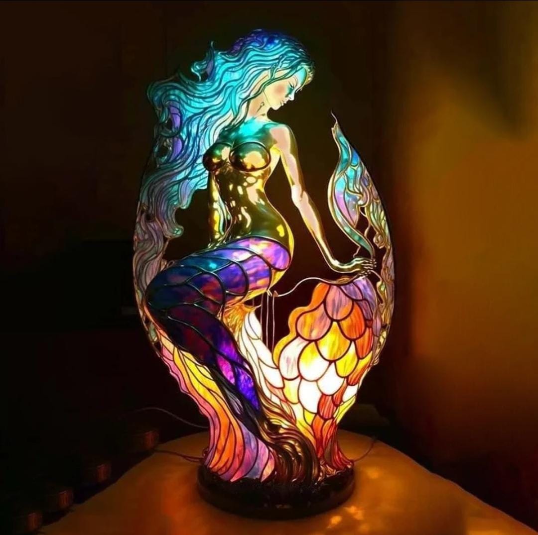 Stained Glass Animal Lamp - Colorful Decorative Glow