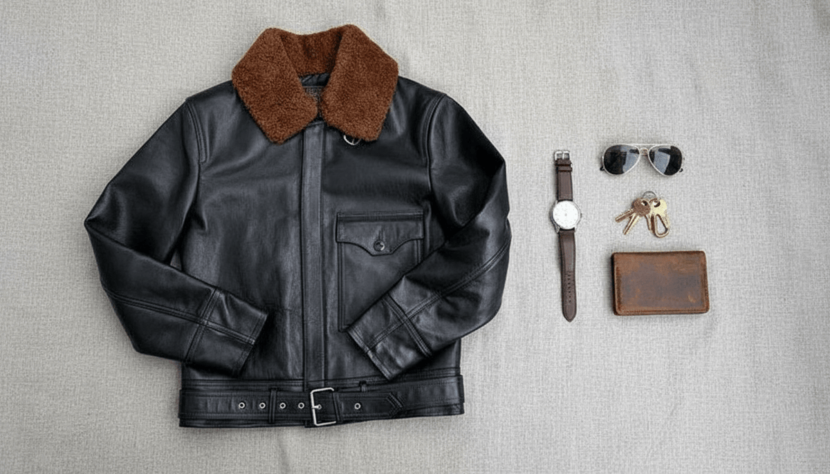 Men's Leather Jacket - Black