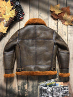 Men's Leather Jacket - Gray-green