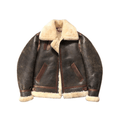Men's B3 Bomber Shearling Coat, Grey Green - Olive